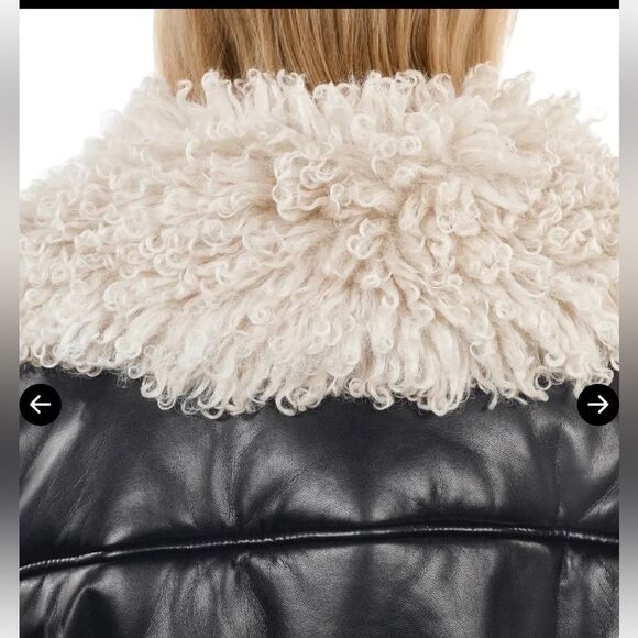 $715 THE KOOPLES Faux Leather Puffer Jacket NWT LARGE - Picture 3 of 13